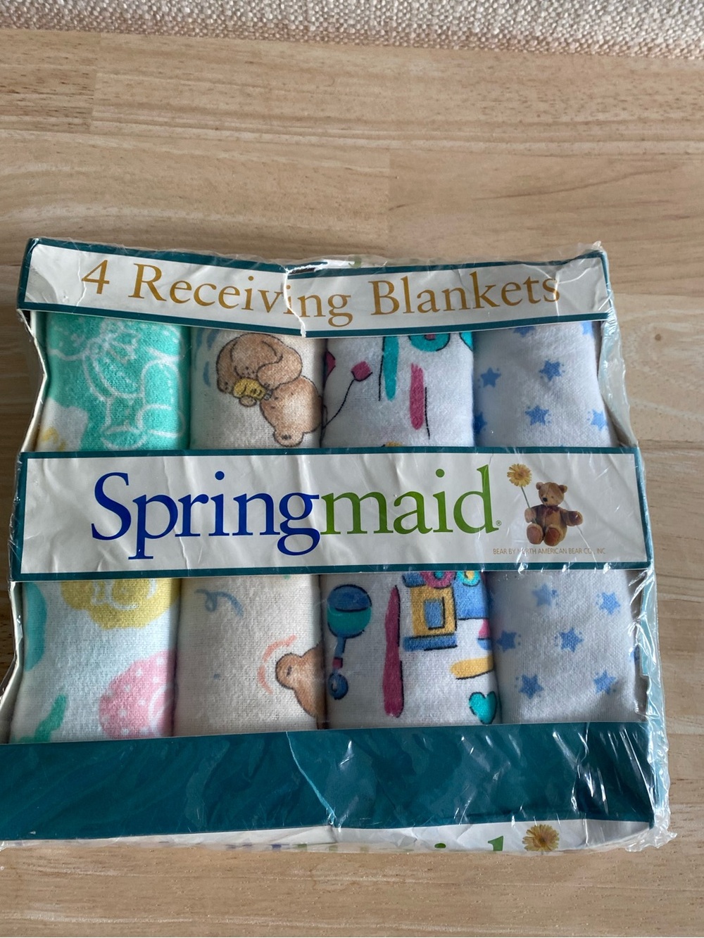 New Springmaid Vintage Package Of 4 Cotton Receiving Blankets